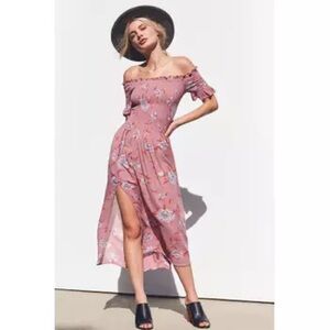 Kimchi Blue Picnic Smocked Off the Shoulder Dress size Small